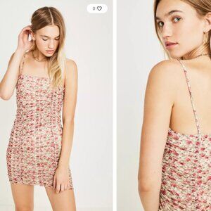 Urban Outfitters Cinch Floral Ruched Bodycon MIni Dress Small‎
